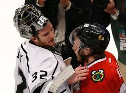 Kane says goodbye to Jonathan Quick.  