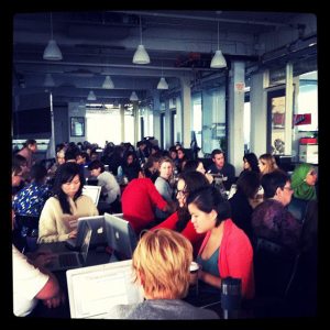 A classroom in action at Ladies Learning Code.
