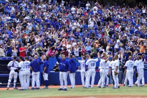 The Jays on the field.