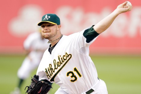 Jon Lester gunning for the Oakland A's.