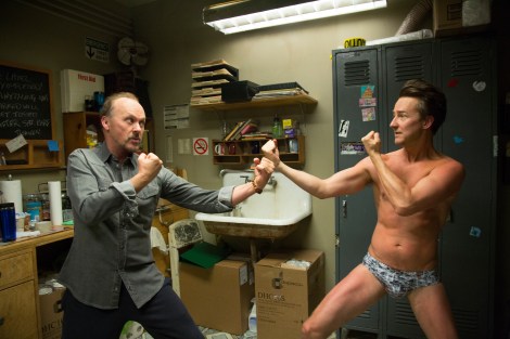 Typical Birdman fisticuffs featuring Michael Keaton and Edward Norton.