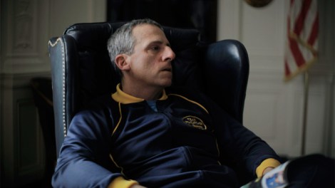 Steve Carell as du Pont. Pondering.